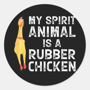 Funny Rubber Chicken Gift Men Women Rubber Classic Round Sticker