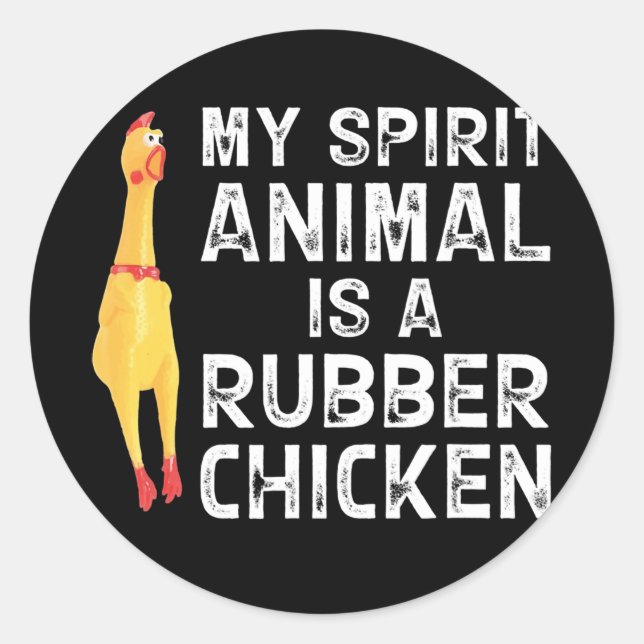 Funny Rubber Chicken Gift Men Women Rubber Classic Round Sticker (Front)