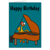 Funny Rubber Chicken Playing Piano Cartoon (Front)