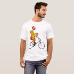 Funny Rubber Chicken Riding Bicycle T-shirt at Zazzle
