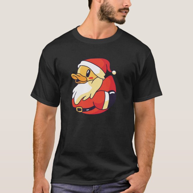 Funny Rubber Duck Christmas Santa Rubber Ducky Pul T-Shirt (Front)