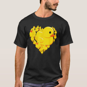 Funny Rubber Duck Hearts Quack Ducky Valentine s D T-Shirt