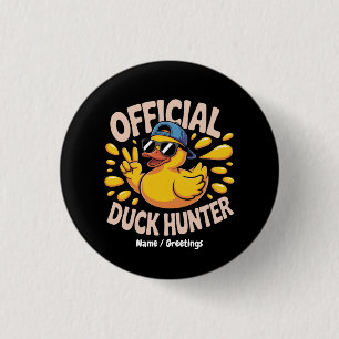 Funny Rubber Duck Hunting Cruise Squad Laughs Button