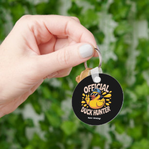 Funny Rubber Duck Hunting Cruise Squad Laughs Keychain