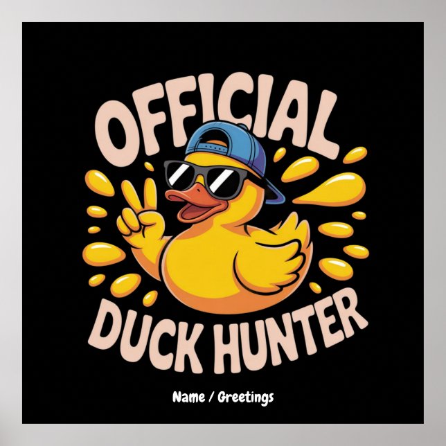 Funny Rubber Duck Hunting Cruise Squad Laughs Poster (Front)