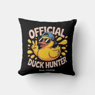 Funny Rubber Duck Hunting Cruise Squad Laughs Throw Pillow