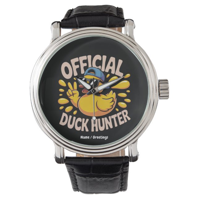 Funny Rubber Duck Hunting Cruise Squad Laughs Watch (Front)