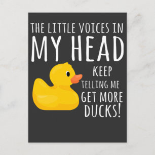 Funny Rubber Duck Little Voices in my Head Postcard