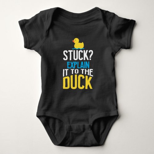 Funny Rubber Duck Programming Bug Debugging Humor Baby Bodysuit