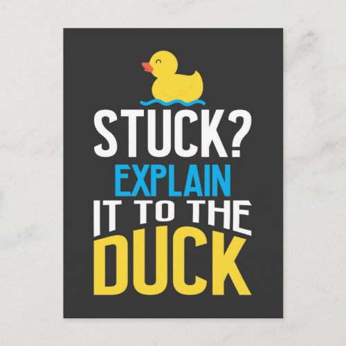 Funny Rubber Duck Programming Bug Debugging Humor Postcard