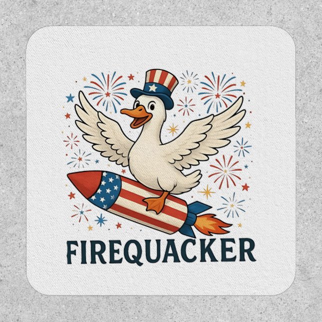 Funny Rubber Duck USA Patriotic Firequacker 4th Patch (Front)