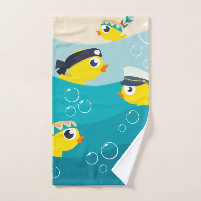 Funny Rubber Duckie Sea Beach Baby  Hand Towel (Hand Towel)