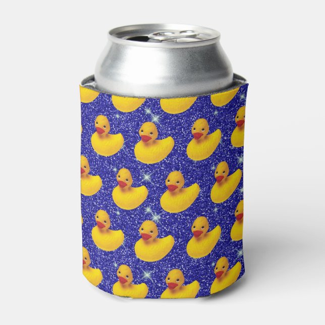 Funny Rubber Ducks Yellow Duckie Farm Animal Lover Can Cooler (Can Front)