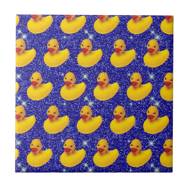 Funny Rubber Ducks Yellow Duckie Farm Animal Lover Ceramic Tile (Front)