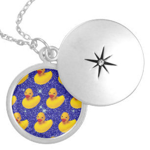 Funny Rubber Ducks Yellow Duckie Farm Animal Lover Locket Necklace