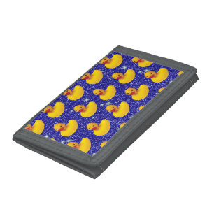 Funny Rubber Ducks Yellow Duckie Farm Animal Lover Tri-fold Wallet