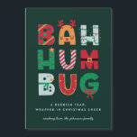 Funny Rubbish Bah Humbug Holiday Card<br><div class="desc">Funny card for a challenging year. Bah Humbug is wrapped in cheerful,  Christmas designs. Humorous message for the holidays.</div>
