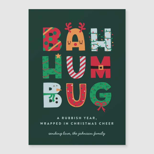 Funny Rubbish Bah Humbug Holiday Card (Front)