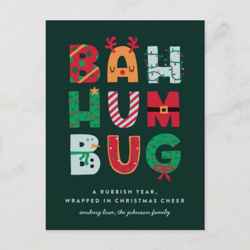 Funny Rubbish Bah Humbug Holiday Card