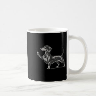 Funny Rude Black Dachshund Dog Meme Middle Finger Coffee Mug