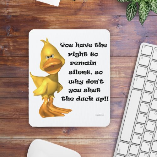 Funny Rude Duck Mouse Pad
