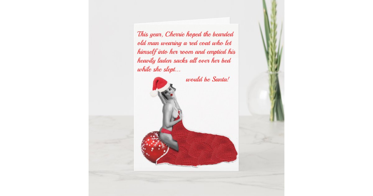 Funny Christmas Card / Let's Get On Santa's Naughty List - Sleazy Greetings
