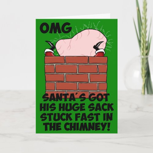 Funnyrude Santa Holiday Card