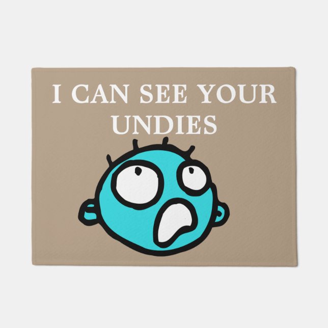 Funny rude see your undies doormat (Front)