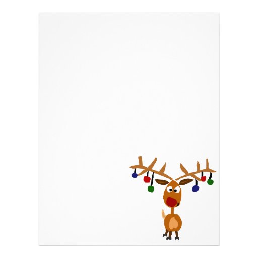 Funny Rudolph Red Nosed reindeer Christmas Art Custom Letterhead