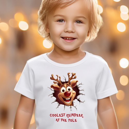 Funny Rudolph Reindeer Christmas Name Text T_Shirt