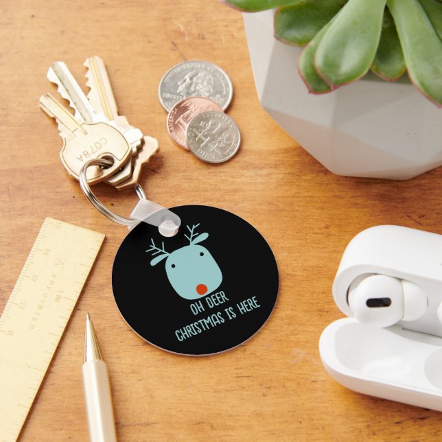 Funny Rudolph the Red-Nosed Reindeer Christmas  Keychain (Desk)