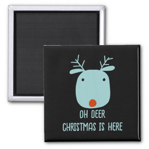 Funny Rudolph the Red_Nosed Reindeer Christmas Magnet