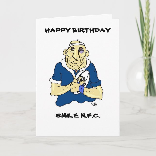 FUNNY RUGBY BIRTHDAY CARD (Front)