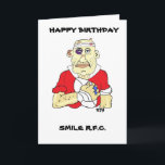 FUNNY RUGBY BIRTHDAY CARD<br><div class="desc">FUNNY RUGBY BIRTHDAY CARDS FROM SMILE R.F.C.</div>