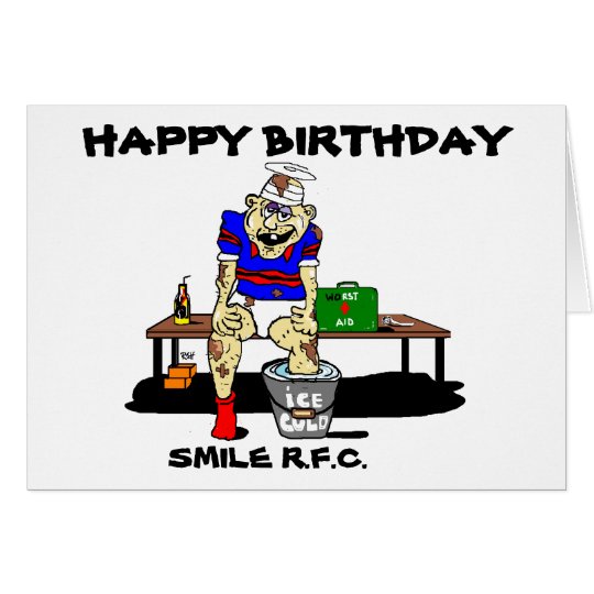 FUNNY RUGBY  BIRTHDAY GREETING CARD Zazzle