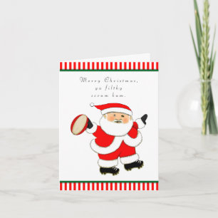 Funny Rugby Christmas Holiday Card