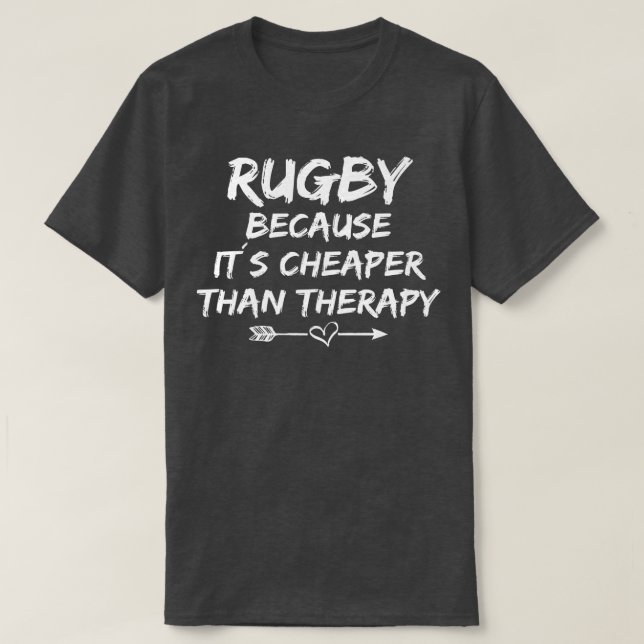 Funny rugby saying therapy rugby coach rugby   T-Shirt (Design Front)