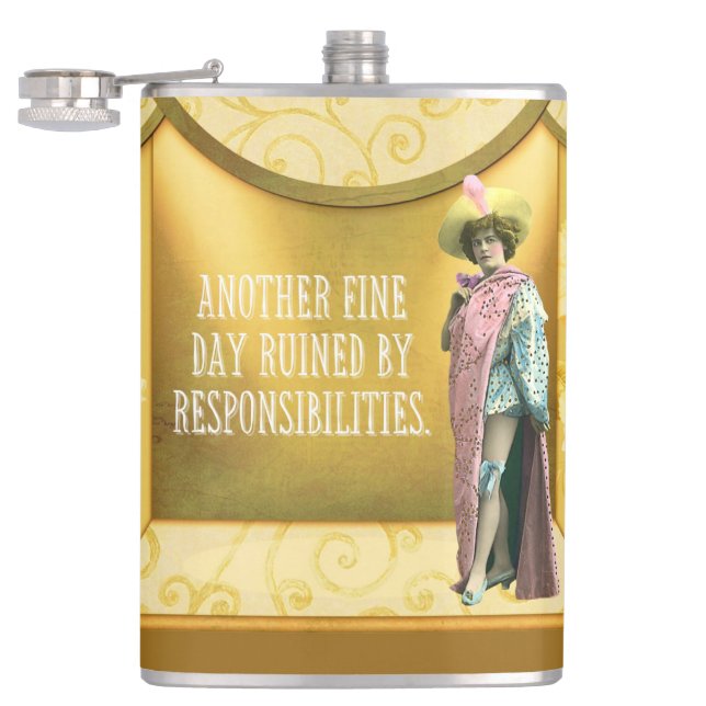 Funny Ruined By Responsibilities   Flask (Opened)
