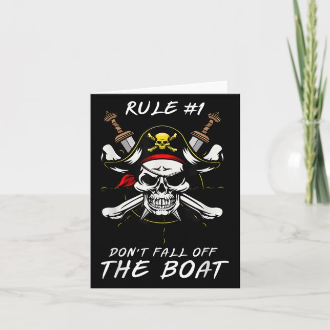 Funny Rule #1 Don't Fall Off The Boat Cruise Rate  Card (Front)