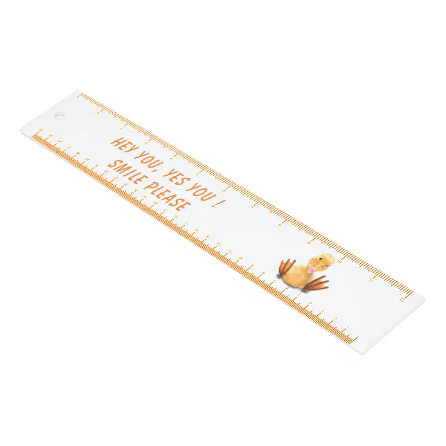 Happy Friend Ruler Funny Ruler with Happy Yellow Duck - Smile | Zazzle