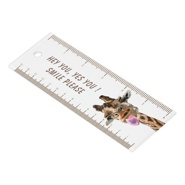 Funny Ruler with Playful Giraffe - Smile (Angled)