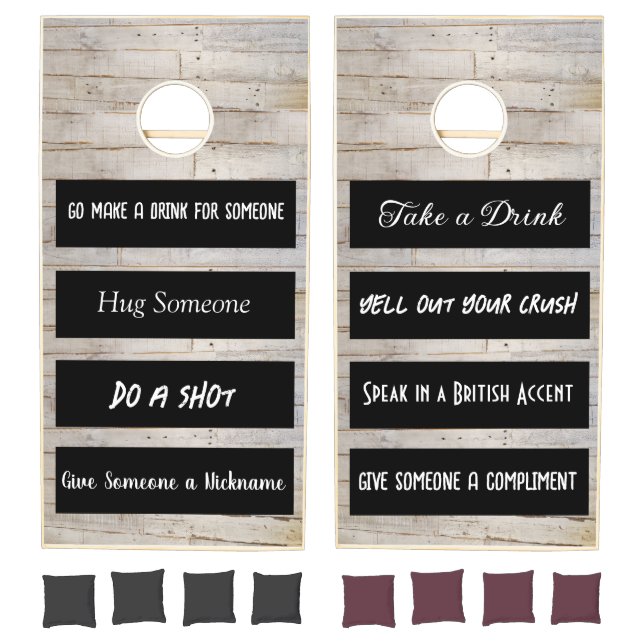  Funny Rules Cornhole Faux Wood Cornhole Set (Set)