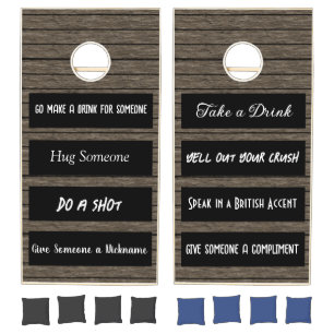  Funny Rules Cornhole Faux Wood Set