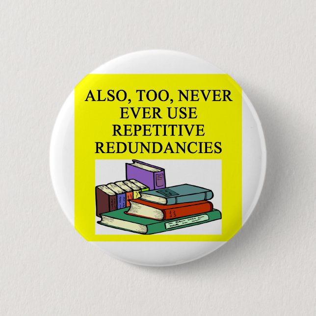 funny rules for writers button (Front)