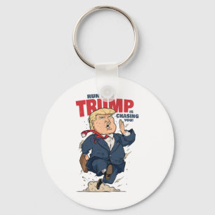 Funny Run Like Trump Is Chasing You Shirt Funny An Keychain