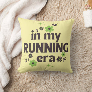 Funny Runner Gift, Marathon Motivational Decor Throw Pillow