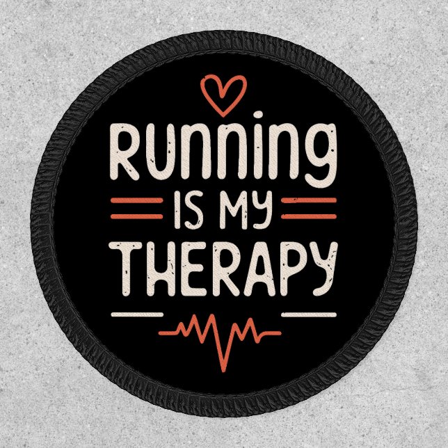 Funny runner quotes running is my therapy  patch (Front)