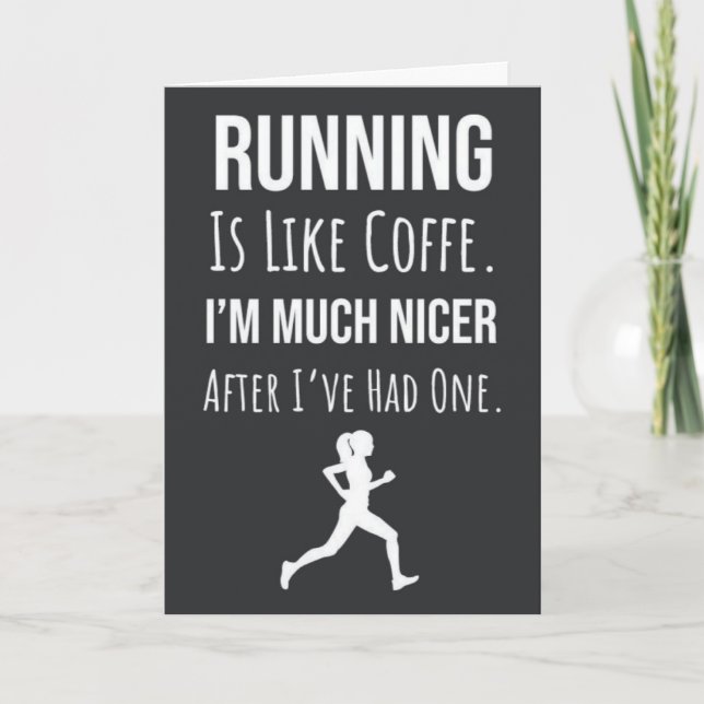 Funny Running And Coffee Card (Front)
