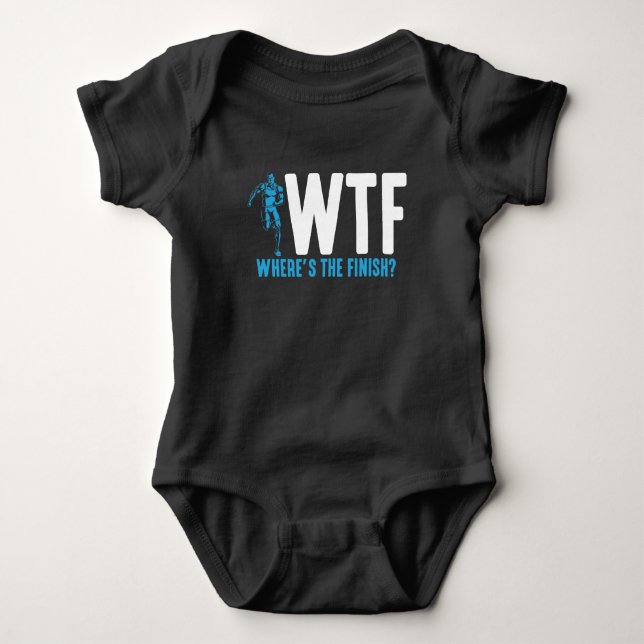 Funny Running and Marathon Quote triathlon sports Baby Bodysuit (Front)