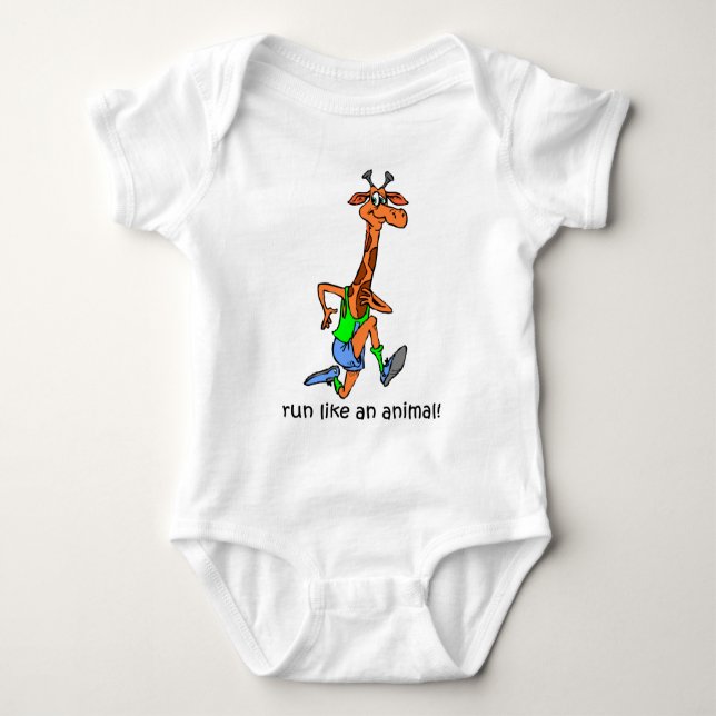 Funny running baby bodysuit (Front)